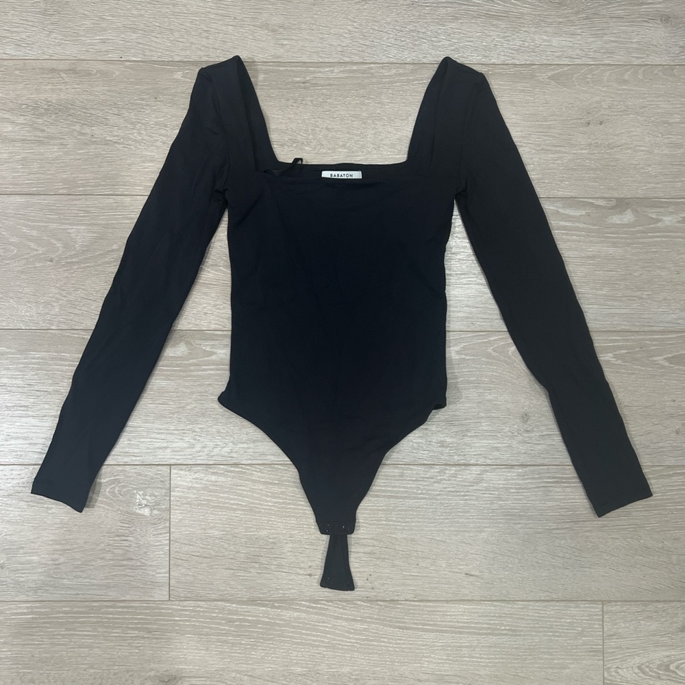 Aritzia Black Long Sleeve Bodysuit